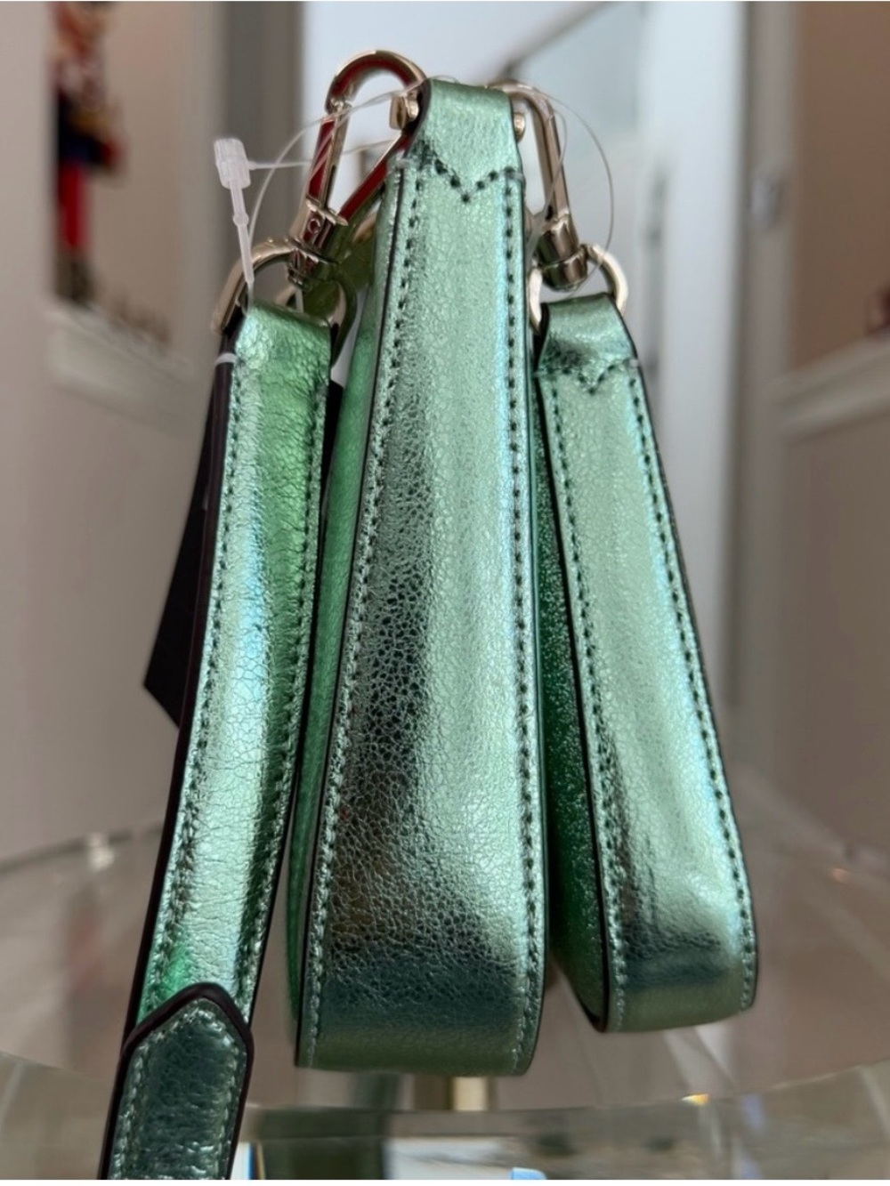 NWT Kate spade Duet Glittery Duel Green Crossbody - Picture 3 of 6